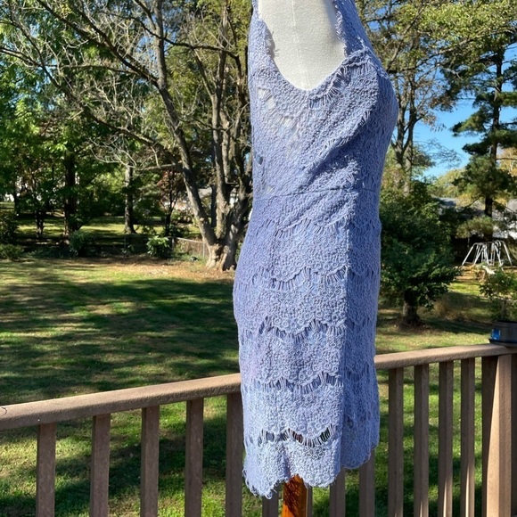 Free People crochet dress, steel grey violet. Open back - Picture 4 of 10
